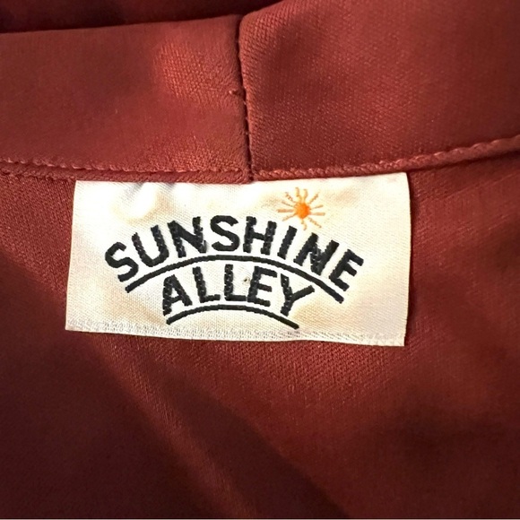 VINTAGE 1970s Sunshine Alley Secretary Dress Rust Orange Midi Matching Vest Vtg - Picture 11 of 13